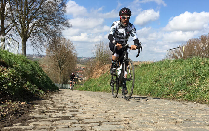 spring classics rider on cobble stones