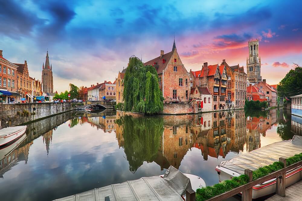 Beautiful Bruges at sunset