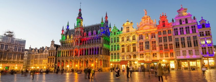 The colourful Grand Palace in Brussels, Belgium