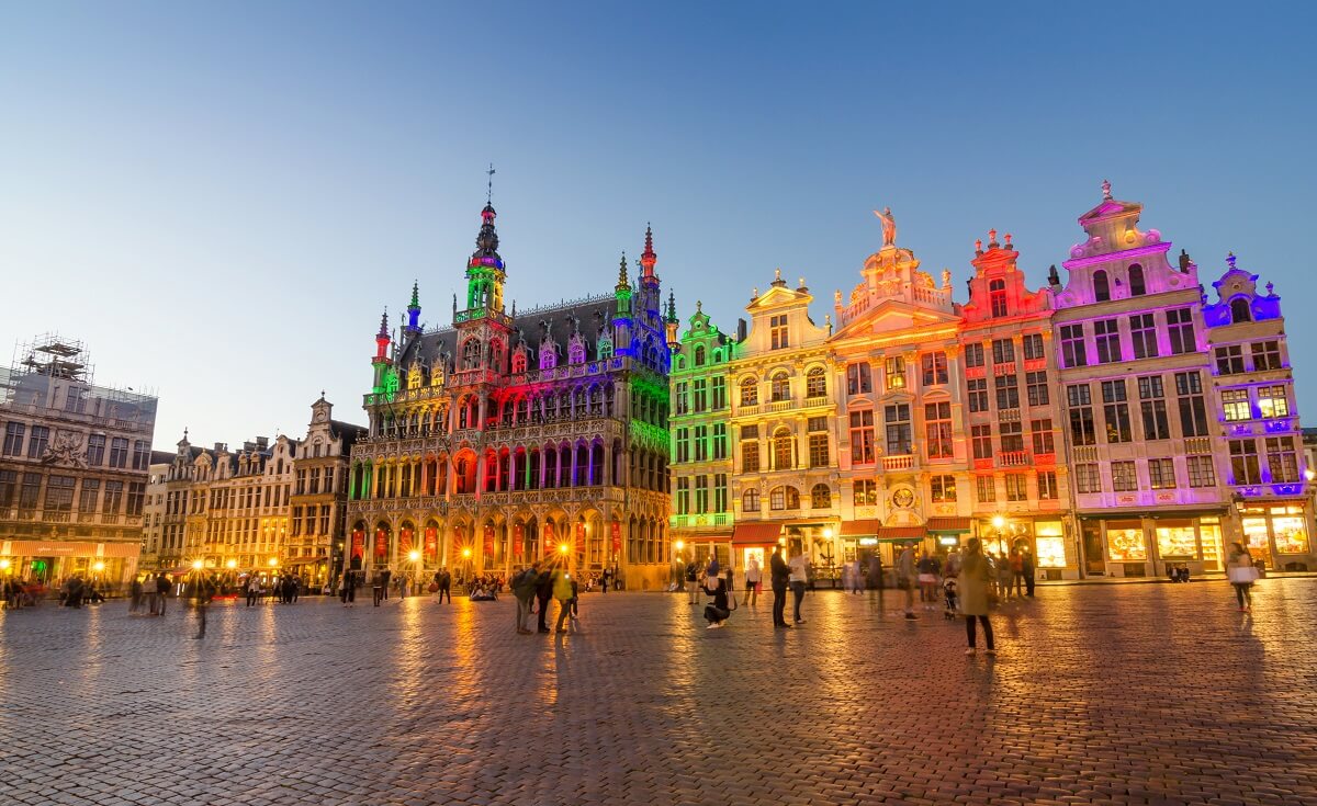 The colourful Grand Palace in Brussels, Belgium