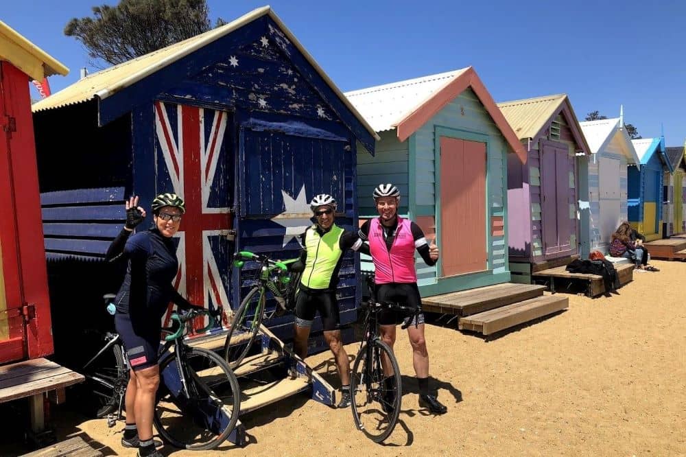 The colourful Brighton Beach bathing boxes, Melbourne.