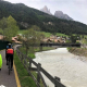 Italian dolomites cycling path.