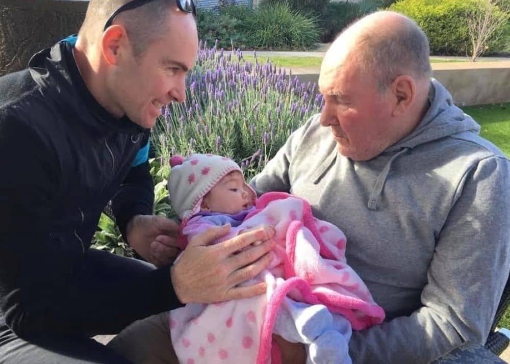 Pat Fitzpatrick, daughter Amelie and Pat Fitzpatrick Snr.